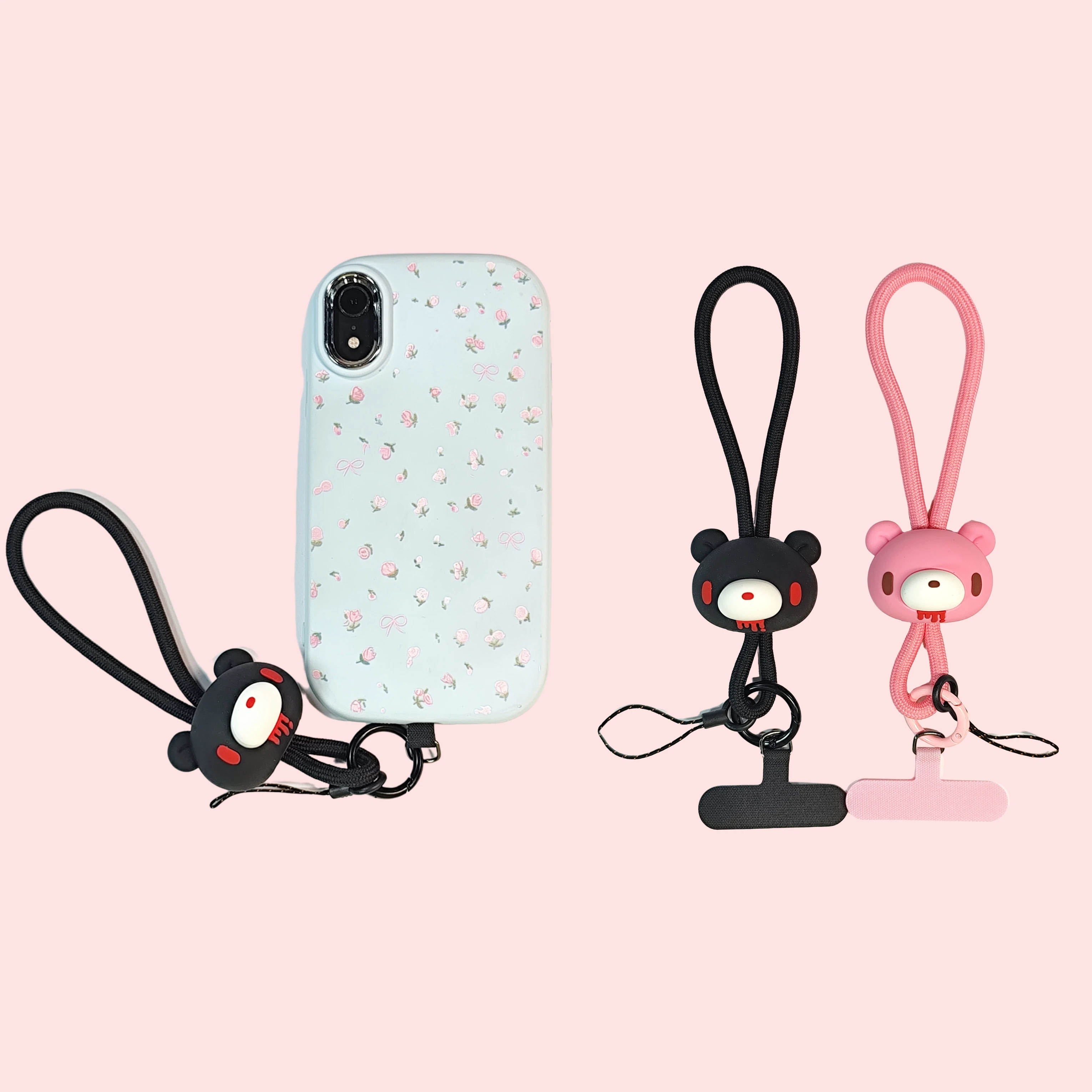 Ремешки для телефона Gloomy Bear — черные/розовые резиновые ремешки с милыми подвесками Gloomy Bear. Добавьте сладкий - отечественный флог к вашему устройству.
Ремешки для телефона Gloomy Bear — черные/розовые резиновые ремешки с милыми подвесками Gloomy Bear. Добавьте сладкий - отечественный флог к вашему устройству.