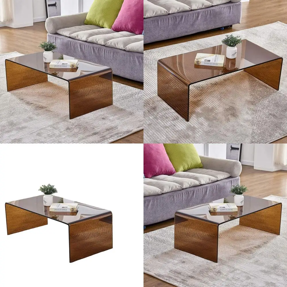 Стильный коричневый журнальный столик из закаленного стекла, компактный размер для гостиной, координат с ковриками
Стильный коричневый журнальный столик из закаленного стекла, компактный размер для гостиной, координат с ковриками