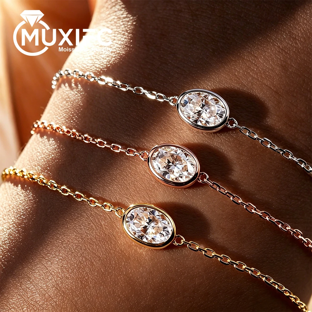 1-2CT Solitaire DiamondOval Cut Moissanite Bracelet for Women Men Minimalist Charm 925 Silver Wrist Chain Adjustable with GRA
1-2CT Solitaire DiamondOval Cut Moissanite Bracelet for Women Men Minimalist Charm 925 Silver Wrist Chain Adjustable with GRA
