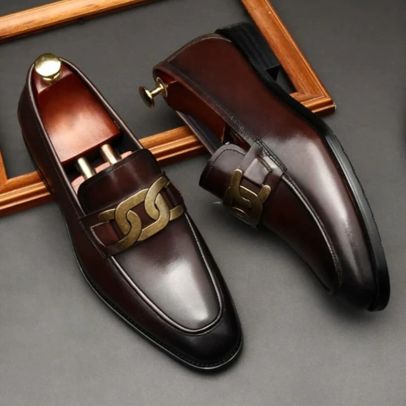 New 2026 Premium Metal Buckle Leather Shoes Men Luxury Slip-on Genuine Leather Business Formal Shoes Groom Wedding Shoes
New 2026 Premium Metal Buckle Leather Shoes Men Luxury Slip-on Genuine Leather Business Formal Shoes Groom Wedding Shoes