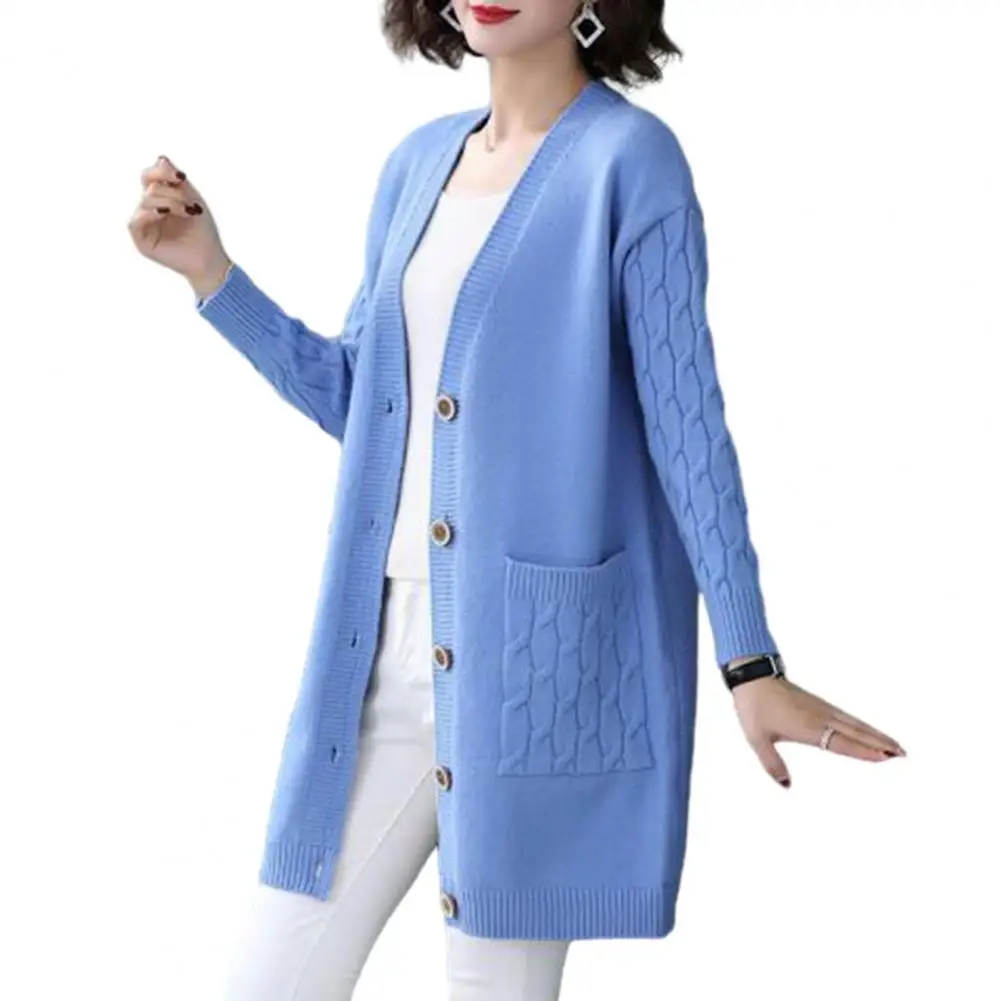 Loose Knitted Mid-length Cardigan Casual Solid Knitwears Coats Women New Fall Winter Tops V-neck Long Sleeve Sweater Mujer
Loose Knitted Mid-length Cardigan Casual Solid Knitwears Coats Women New Fall Winter Tops V-neck Long Sleeve Sweater Mujer