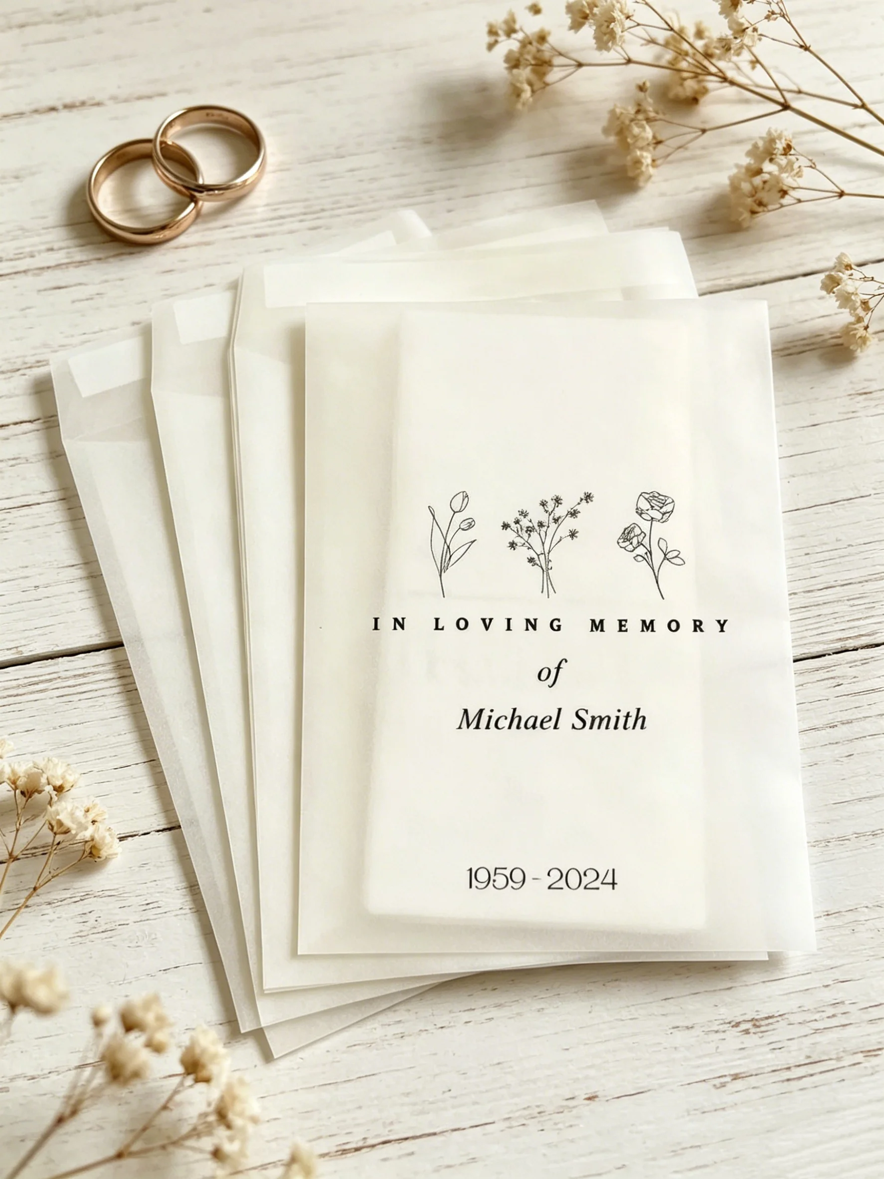 Biodegradable Funeral Tissue Packs Custom In Loving Memory Design Memorial Bereavement Favor Tissues
Biodegradable Funeral Tissue Packs Custom In Loving Memory Design Memorial Bereavement Favor Tissues