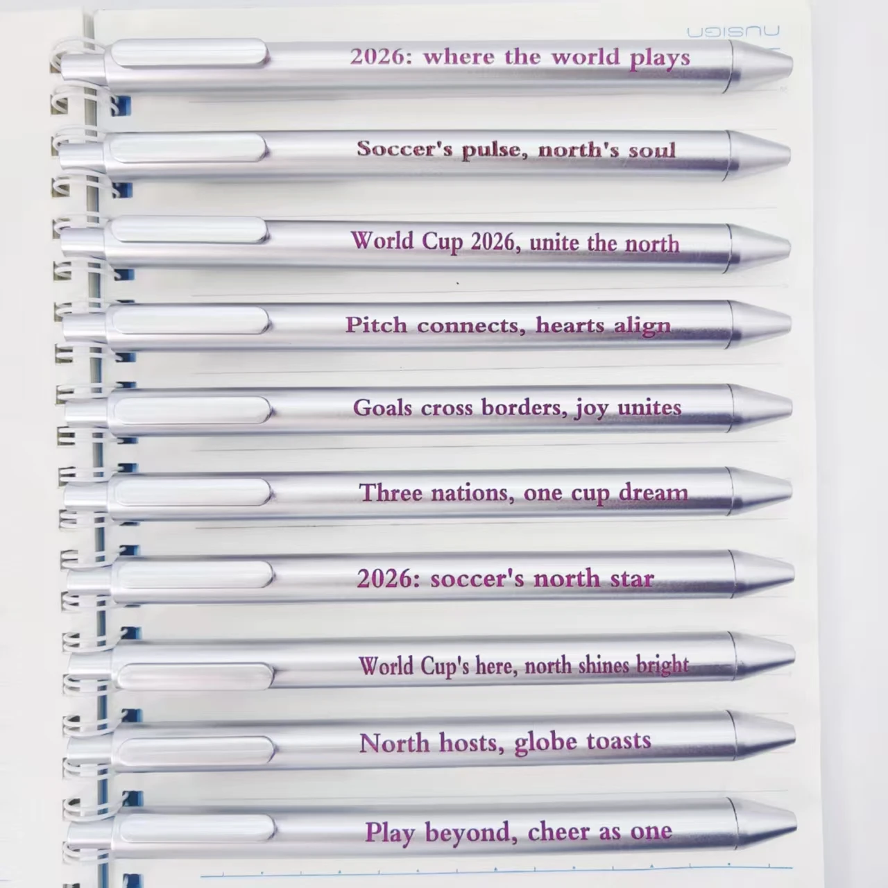 10pcs World Cup theme phrase pen silver inspirational passion phrase gel pen sports series gift pen office ballpoint pen
10pcs World Cup theme phrase pen silver inspirational passion phrase gel pen sports series gift pen office ballpoint pen