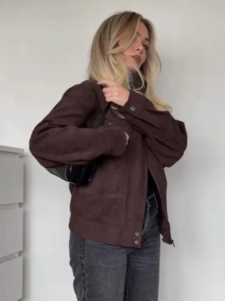 HH Женская мода Универсальное однобортное пальто с воротником с лацканами и длинными рукавами Женская однотонная декоративная куртка-пилот на молнии с карманами
HH Женская мода Универсальное однобортное пальто с воротником с лацканами и длинными рукавами Женская однотонная декоративная куртка-пилот на молнии с карманами