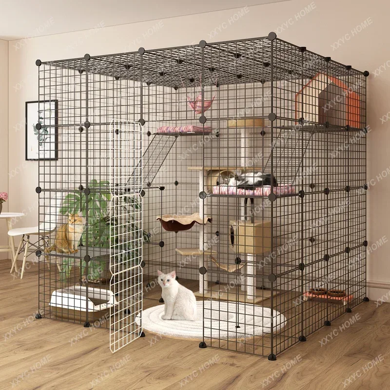Cat cage, free space villa household indoor large cat house nest, cage large space cat house
Cat cage, free space villa household indoor large cat house nest, cage large space cat house