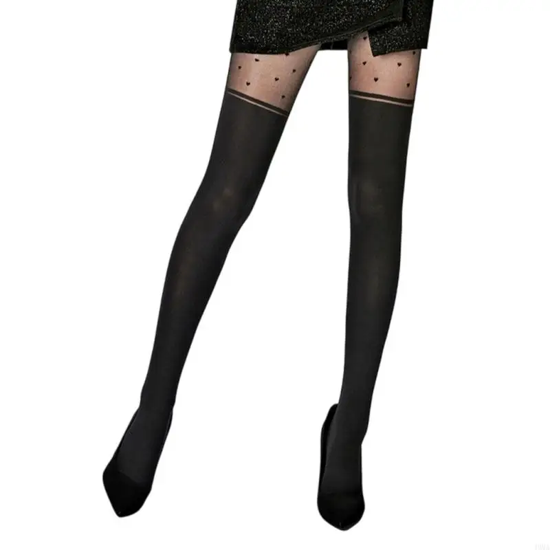 49MA Elegant Black Heart Designs Tights Mock Thigh High Stockings Pantyhose for Women
49MA Elegant Black Heart Designs Tights Mock Thigh High Stockings Pantyhose for Women