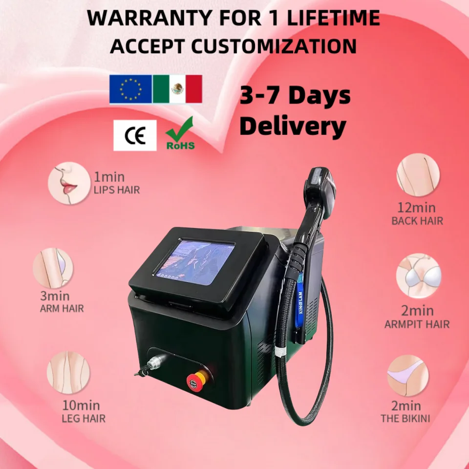 Soprano Diode Ice Laser Hair Removal Machine Titanium Body Face Permanent Painless 808nm 755nm 940nm 1064nm Device Skin Care
Soprano Diode Ice Laser Hair Removal Machine Titanium Body Face Permanent Painless 808nm 755nm 940nm 1064nm Device Skin Care