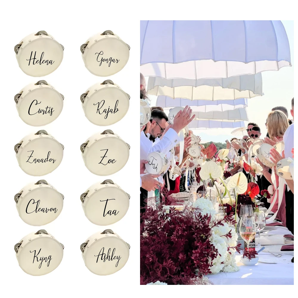 10pcs Personalized Wedding Tambourines Set for Wedding Favors Gifts for Guests, Custom Mini 4 inch Tambourine for Gift Children
10pcs Personalized Wedding Tambourines Set for Wedding Favors Gifts for Guests, Custom Mini 4 inch Tambourine for Gift Children