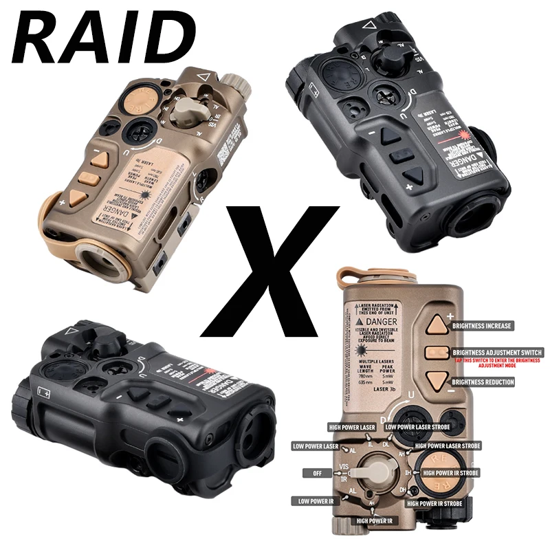 WADSN Raid X Tactical Metal Laser Sight Red Green Blue IR Ray Box Adjustable Power Airsoft Hunting Laser Fit 20mm Picatinny Rail
WADSN Raid X Tactical Metal Laser Sight Red Green Blue IR Ray Box Adjustable Power Airsoft Hunting Laser Fit 20mm Picatinny Rail