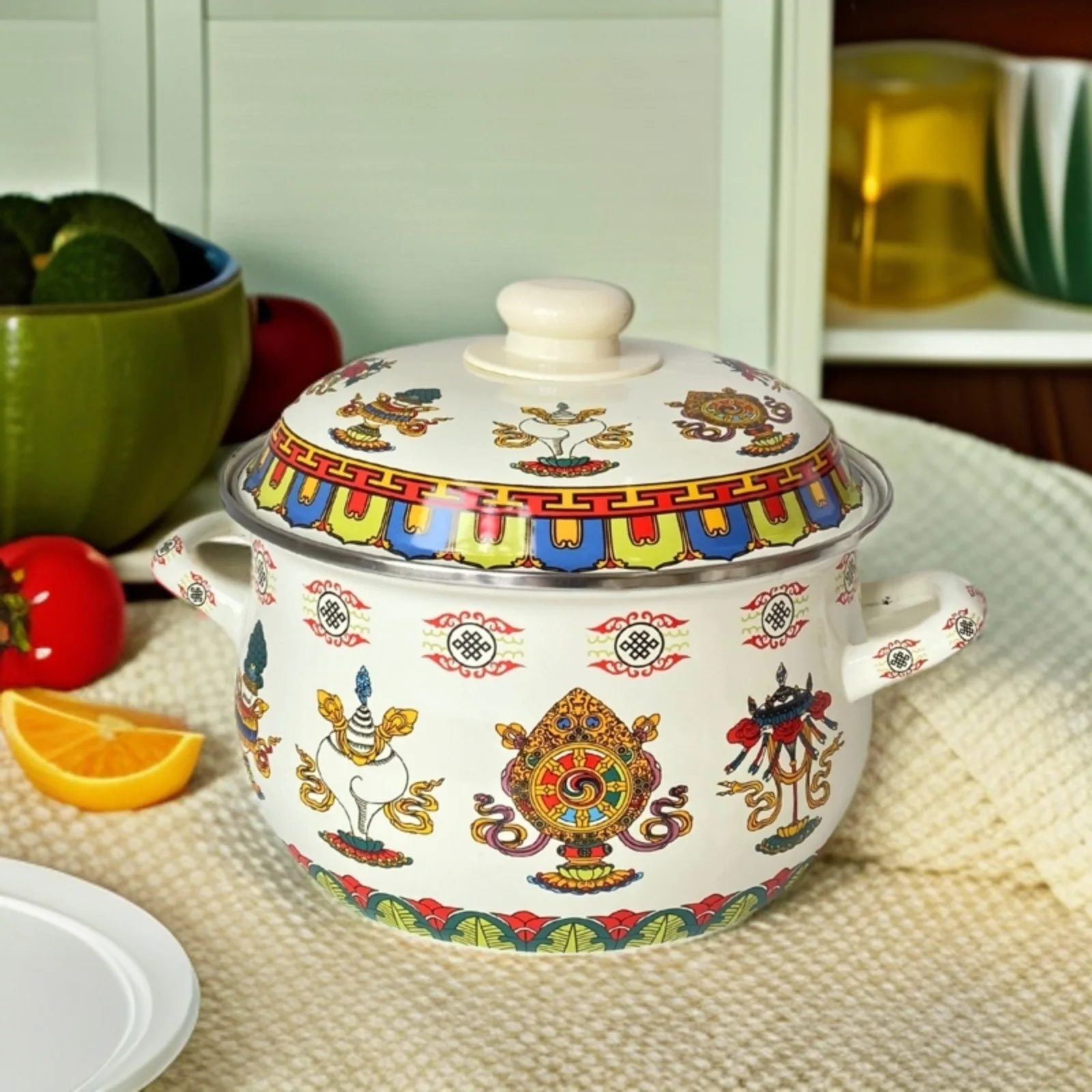 Enamel Soup Pot Thickened with Lid Open Flame Induction Cooker Universal Household Kitchen Cookware Stock Pot
Enamel Soup Pot Thickened with Lid Open Flame Induction Cooker Universal Household Kitchen Cookware Stock Pot