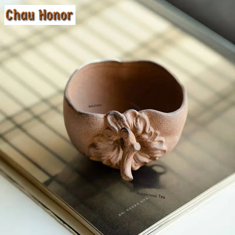 125ml Pure Hand-painted Silver Coarse Pottery Teacup Chinese Ancient Old Rock Mud Master Cup Personalized Persimmon Utensils Cup
125ml Pure Hand-painted Silver Coarse Pottery Teacup Chinese Ancient Old Rock Mud Master Cup Personalized Persimmon Utensils Cup