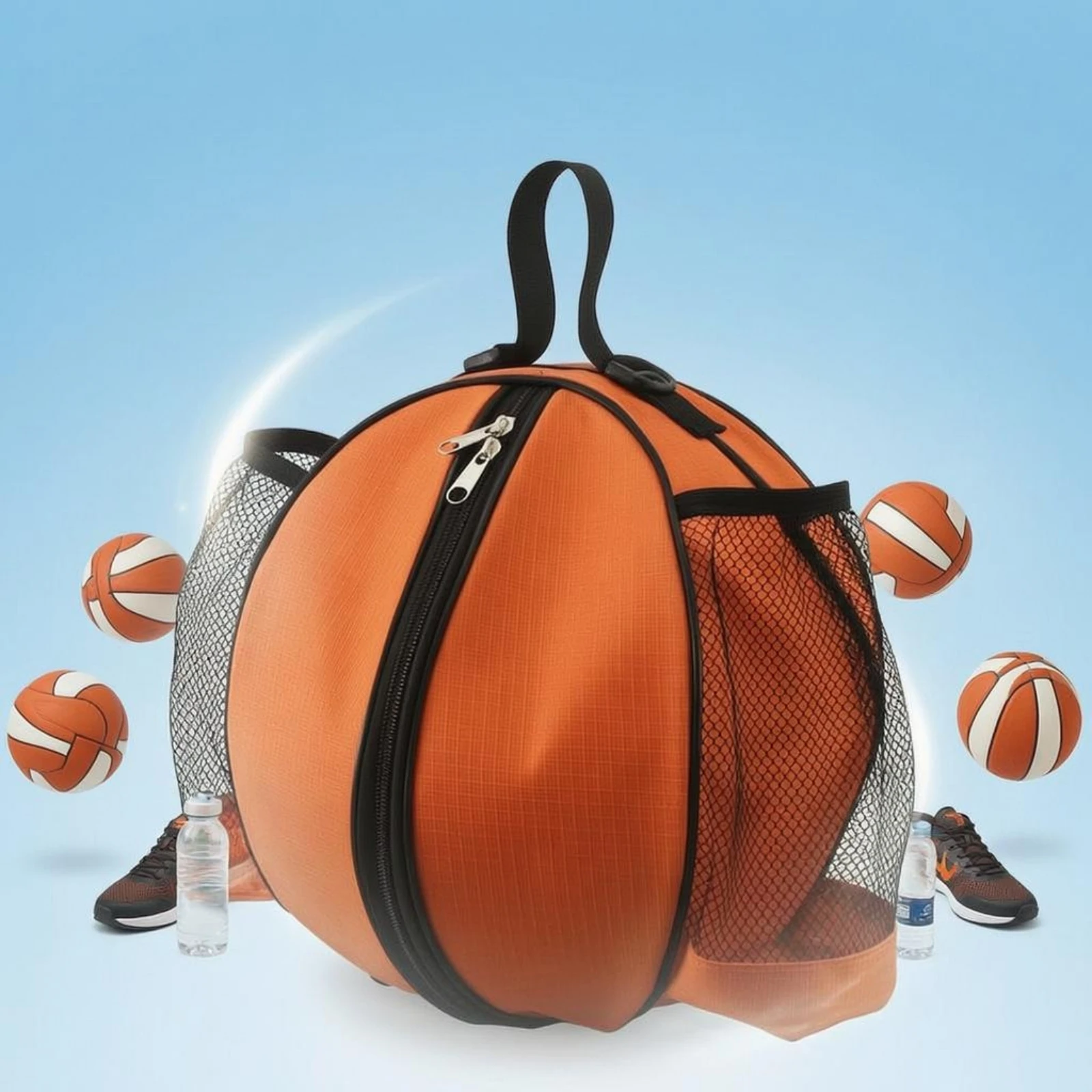 Single-Shoulder Basketball Bag Zippered Basketball Bag Mesh Ball Carrier Round
Single-Shoulder Basketball Bag Zippered Basketball Bag Mesh Ball Carrier Round
