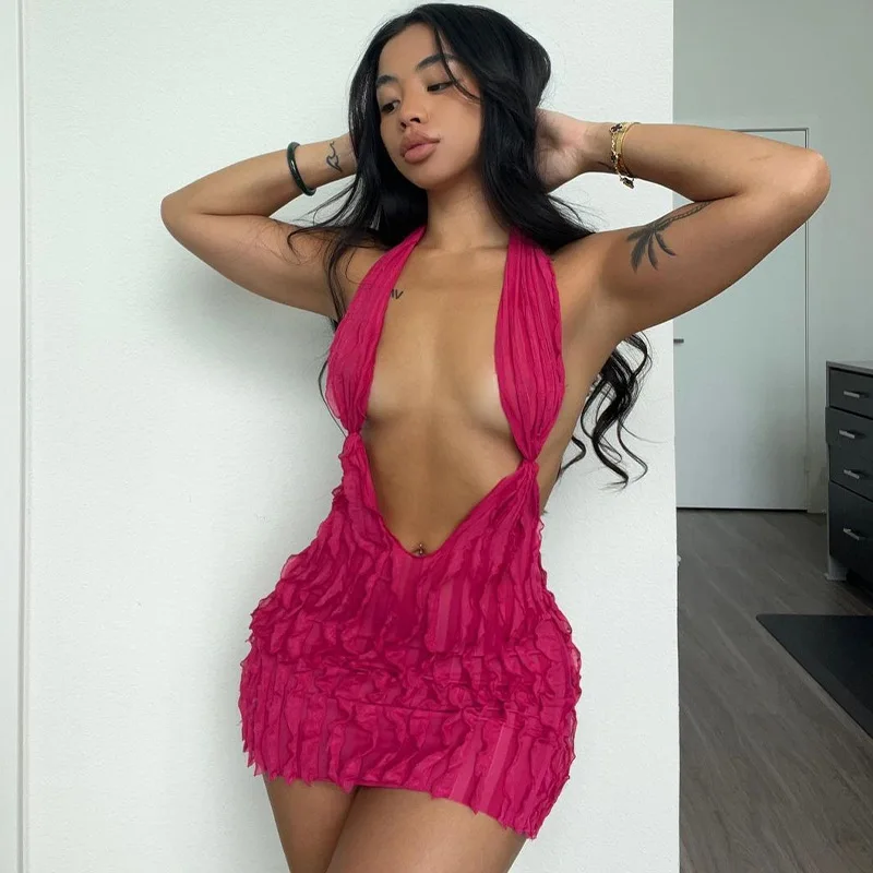 2023 Summer Elegant Halter Backless Solid Hollow Out Bandage Sexy Slim Mini Dress Women Outfit Festival Party Wholesale
2023 Summer Elegant Halter Backless Solid Hollow Out Bandage Sexy Slim Mini Dress Women Outfit Festival Party Wholesale