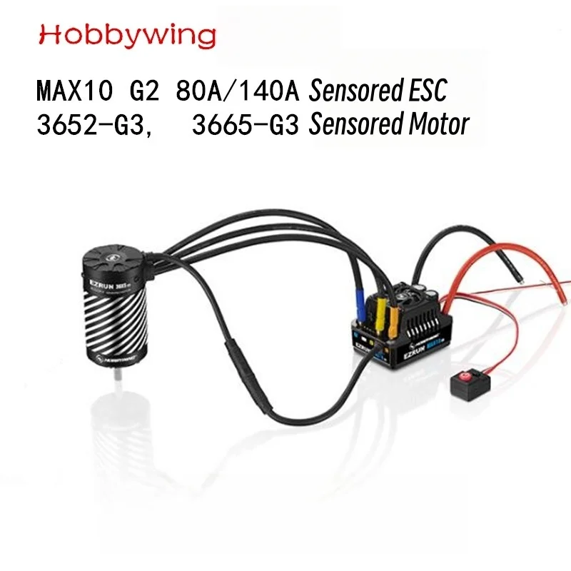 Hobbywing Sensored Brushless Power System Combo EzRun Max10-80A/140A G2 ESC and 3652/3665 G3 Motor for 1/10 Car
Hobbywing Sensored Brushless Power System Combo EzRun Max10-80A/140A G2 ESC and 3652/3665 G3 Motor for 1/10 Car