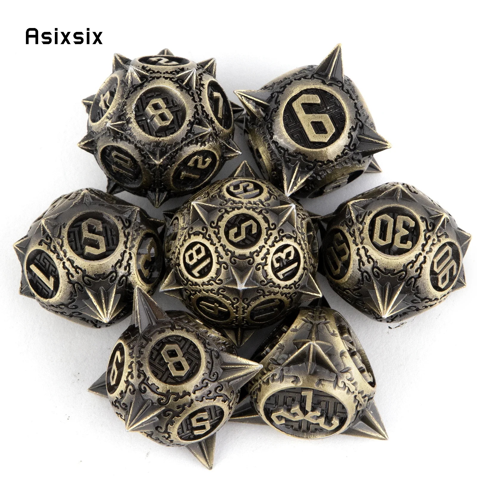 7 Pcs Yellow Meteor Hammer Metal Dice Solid Metal Polyhedral Dice Set Suitable for Role-Playing RPG Board Game Card Game
7 Pcs Yellow Meteor Hammer Metal Dice Solid Metal Polyhedral Dice Set Suitable for Role-Playing RPG Board Game Card Game