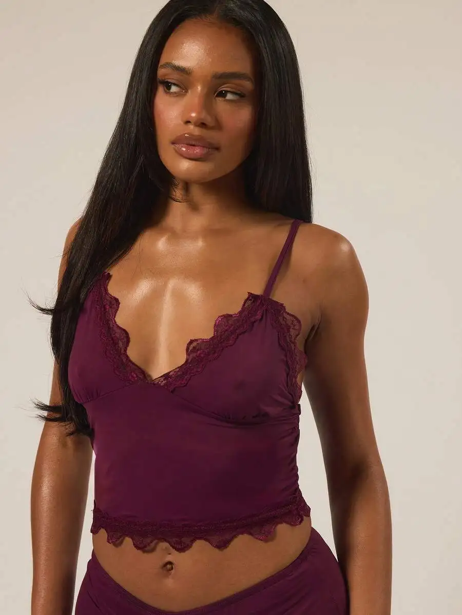 Lace Trim Adjustable Strap Cami Top And Fitted Boyshorts Set Women Lingerie Lounge Wear
Lace Trim Adjustable Strap Cami Top And Fitted Boyshorts Set Women Lingerie Lounge Wear