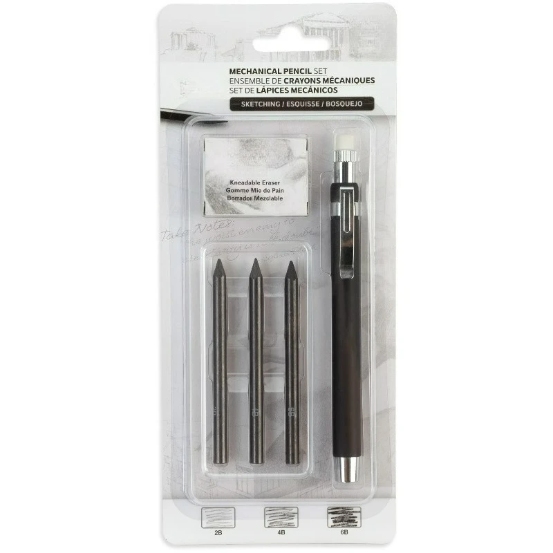 5 Piece Mechanical Pencil Set with Eraser and Lead Refills
5 Piece Mechanical Pencil Set with Eraser and Lead Refills
