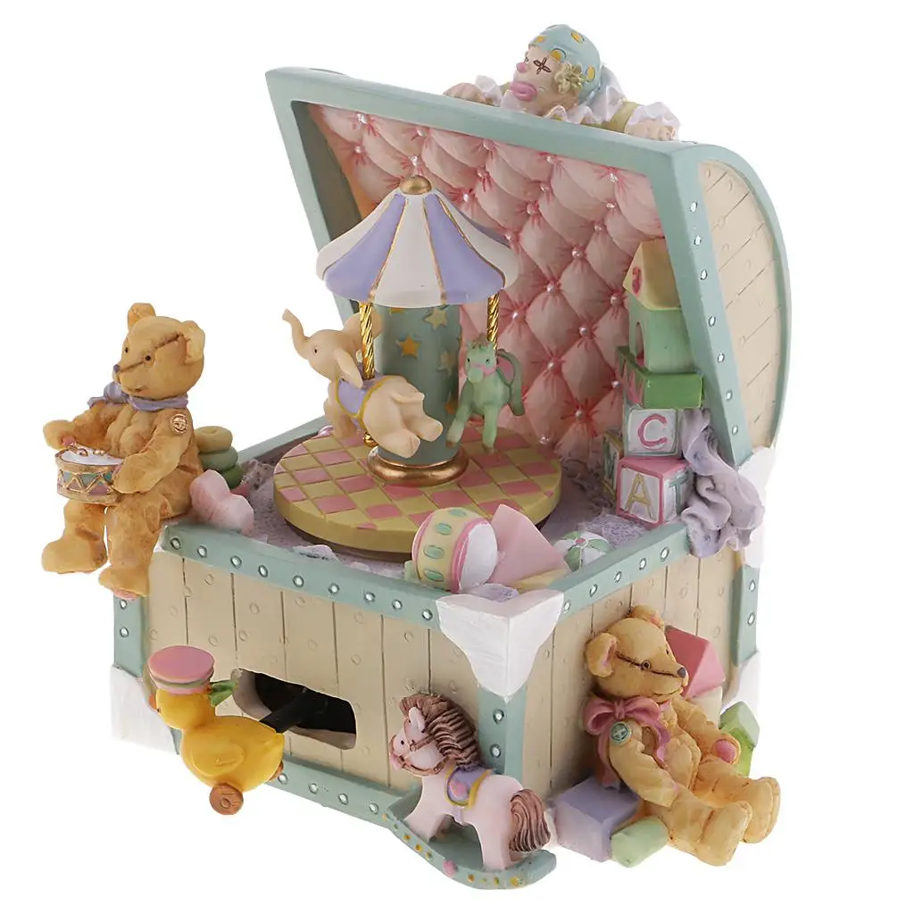 New Lovely Cartoon Music Box Rotating Clockwork Musical Box Toy Resin Collectibles Mechanism DIY Music Box with Animal Set
New Lovely Cartoon Music Box Rotating Clockwork Musical Box Toy Resin Collectibles Mechanism DIY Music Box with Animal Set