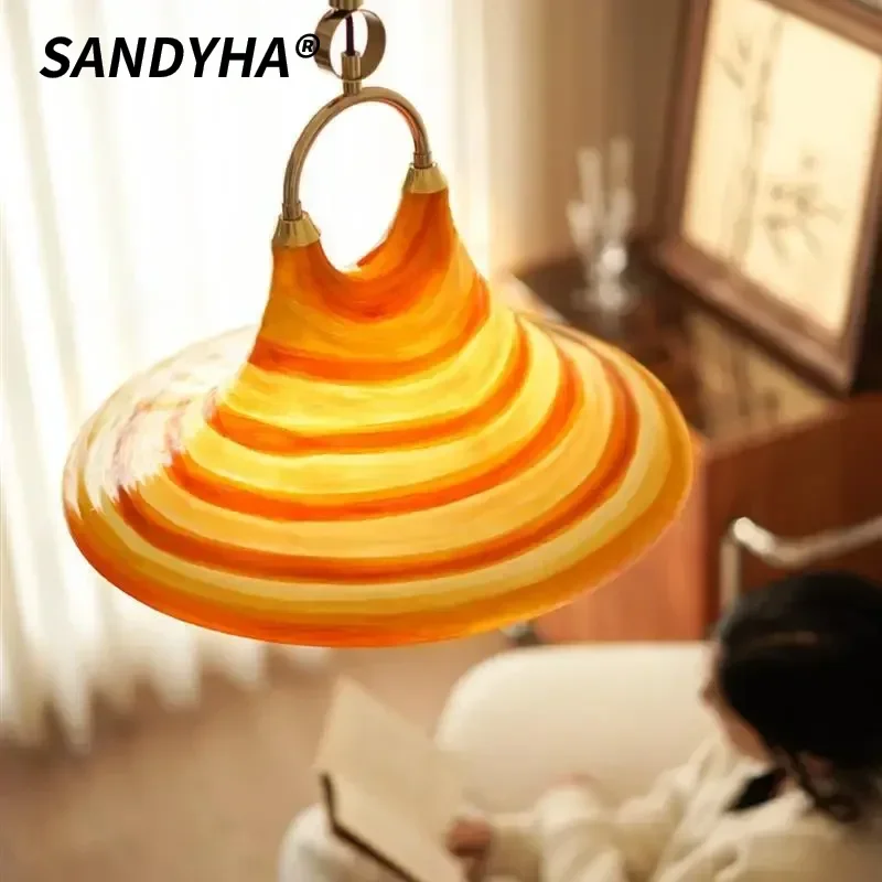 SANDYHA Retro Trumpet Chandelier Adjustable Acrylic LED Pendant Lamp for Bedroom Dining Living Room Retractable Lighting Fixture
SANDYHA Retro Trumpet Chandelier Adjustable Acrylic LED Pendant Lamp for Bedroom Dining Living Room Retractable Lighting Fixture
