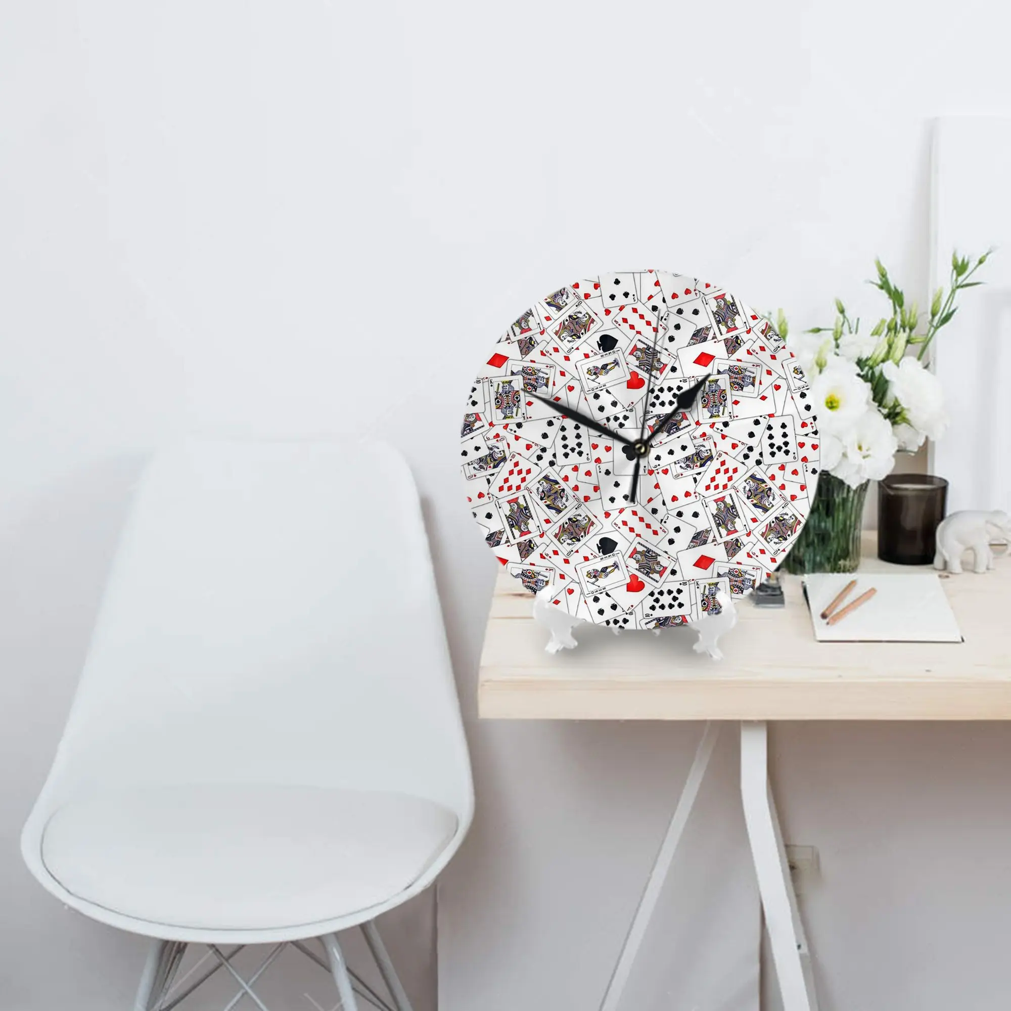 Playing Cards Wall Clock Room Decoration Silent Round Clock for Bedroom Living Kitchen Home
Playing Cards Wall Clock Room Decoration Silent Round Clock for Bedroom Living Kitchen Home