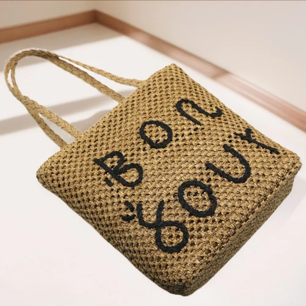 Straw Woven Bag 2024 Casual Handheld Beach Totes Bag Letter Large Capacity Bucket Bag for Women
Straw Woven Bag 2024 Casual Handheld Beach Totes Bag Letter Large Capacity Bucket Bag for Women