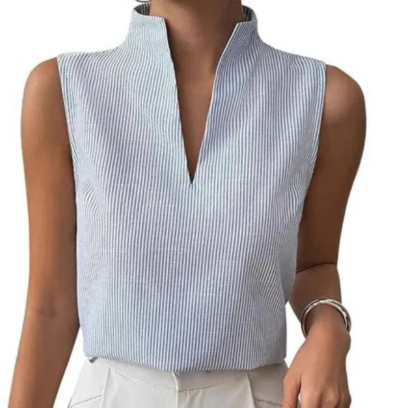 Летний полосатый пуловер без рукавов с v-образным вырезом для женщин, модная повседневная рубашка, модная повседневная рубашка для женщин
Летний полосатый пуловер без рукавов с v-образным вырезом для женщин, модная повседневная рубашка, модная повседневная рубашка для женщин