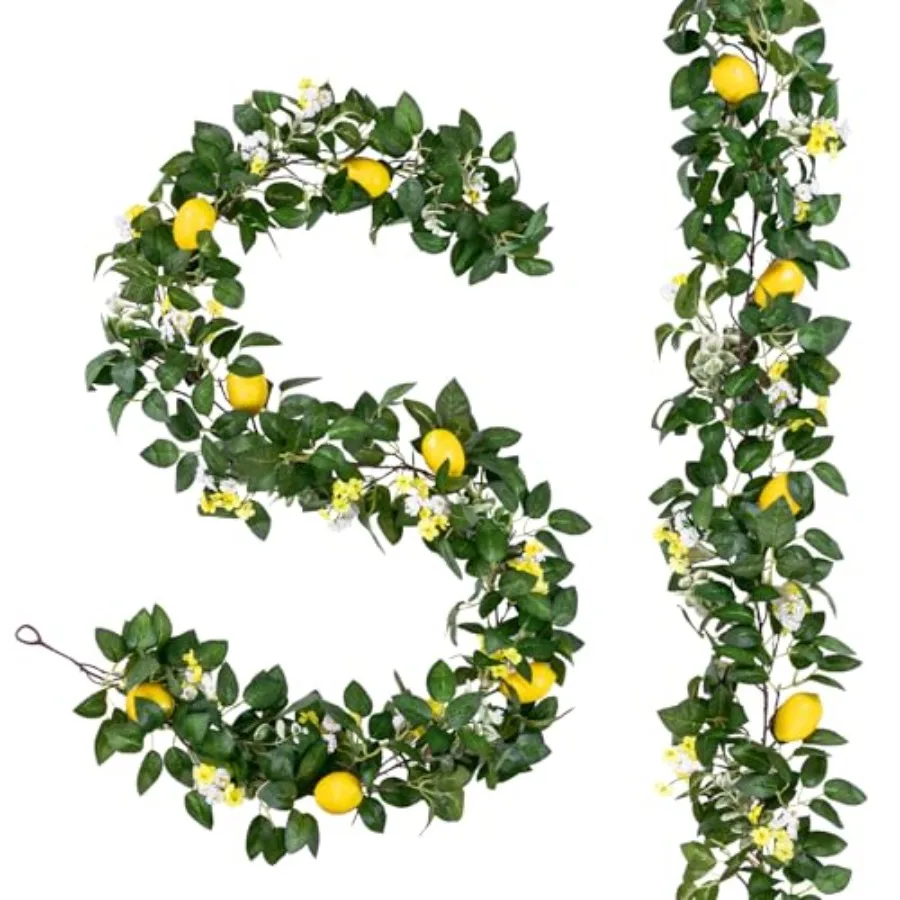 4Pcs Total 24 Ft Artificial Lemon Garland Spring Summer Faux Fruit Vine Garlands with Greenery for Door Wall Mantle Wedding Par
4Pcs Total 24 Ft Artificial Lemon Garland Spring Summer Faux Fruit Vine Garlands with Greenery for Door Wall Mantle Wedding Par