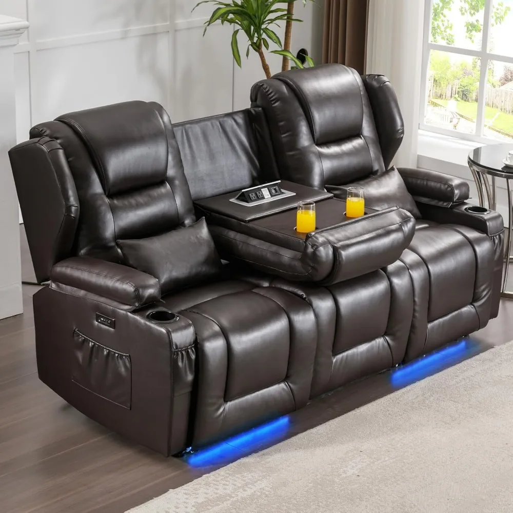 Loveseat Recliner Sofa with Power Recline, Adjustable Split Back, Multi-Port Charger, Flip-Up Backrest & LED Lighting – Home Th
Loveseat Recliner Sofa with Power Recline, Adjustable Split Back, Multi-Port Charger, Flip-Up Backrest & LED Lighting – Home Th