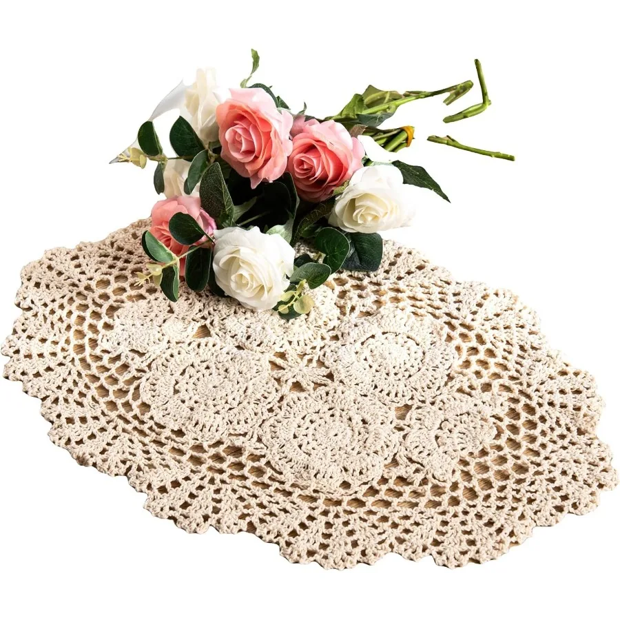 2 шт., хлопковые салфетки ручной работы, овальные кружевные салфетки для стола, 12 x 17 дюймов, бежевые
2 шт., хлопковые салфетки ручной работы, овальные кружевные салфетки для стола, 12 x 17 дюймов, бежевые
