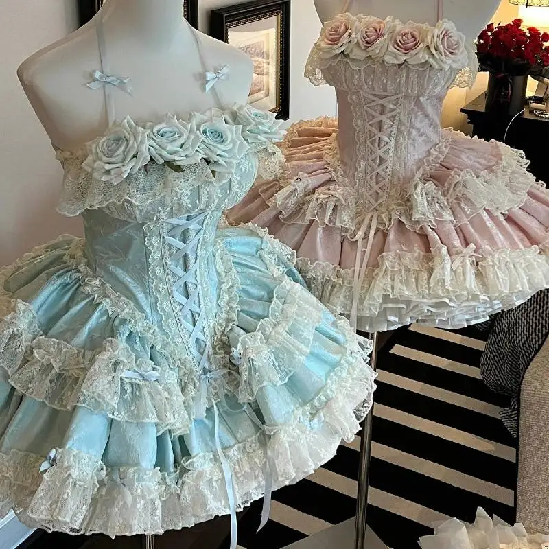 2025 New Girl's Princess Dress Women's Exquisite Elegant Sweet Bow Rose Lace Halter Lolita Ball Gown Dress Birthday Party Dress
2025 New Girl's Princess Dress Women's Exquisite Elegant Sweet Bow Rose Lace Halter Lolita Ball Gown Dress Birthday Party Dress