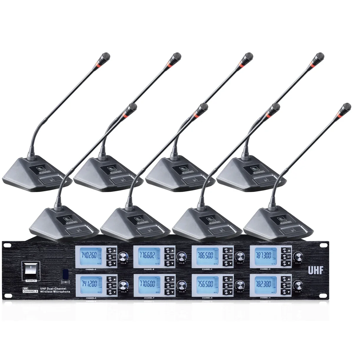 Professional 8 Desktop Gooseneck Wireless Conference Microphones System 500Mhz 600MHz 700MHz UHF 8 Table Mic Meeting Room MX8000
Professional 8 Desktop Gooseneck Wireless Conference Microphones System 500Mhz 600MHz 700MHz UHF 8 Table Mic Meeting Room MX8000
