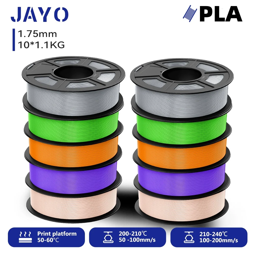 JAYO 3D 5/10 Rolls PLA Filament 1.75mm Printer Filament For FDM 3D Printer Neatly Wound 3D Printing Material for 3D Printer
JAYO 3D 5/10 Rolls PLA Filament 1.75mm Printer Filament For FDM 3D Printer Neatly Wound 3D Printing Material for 3D Printer