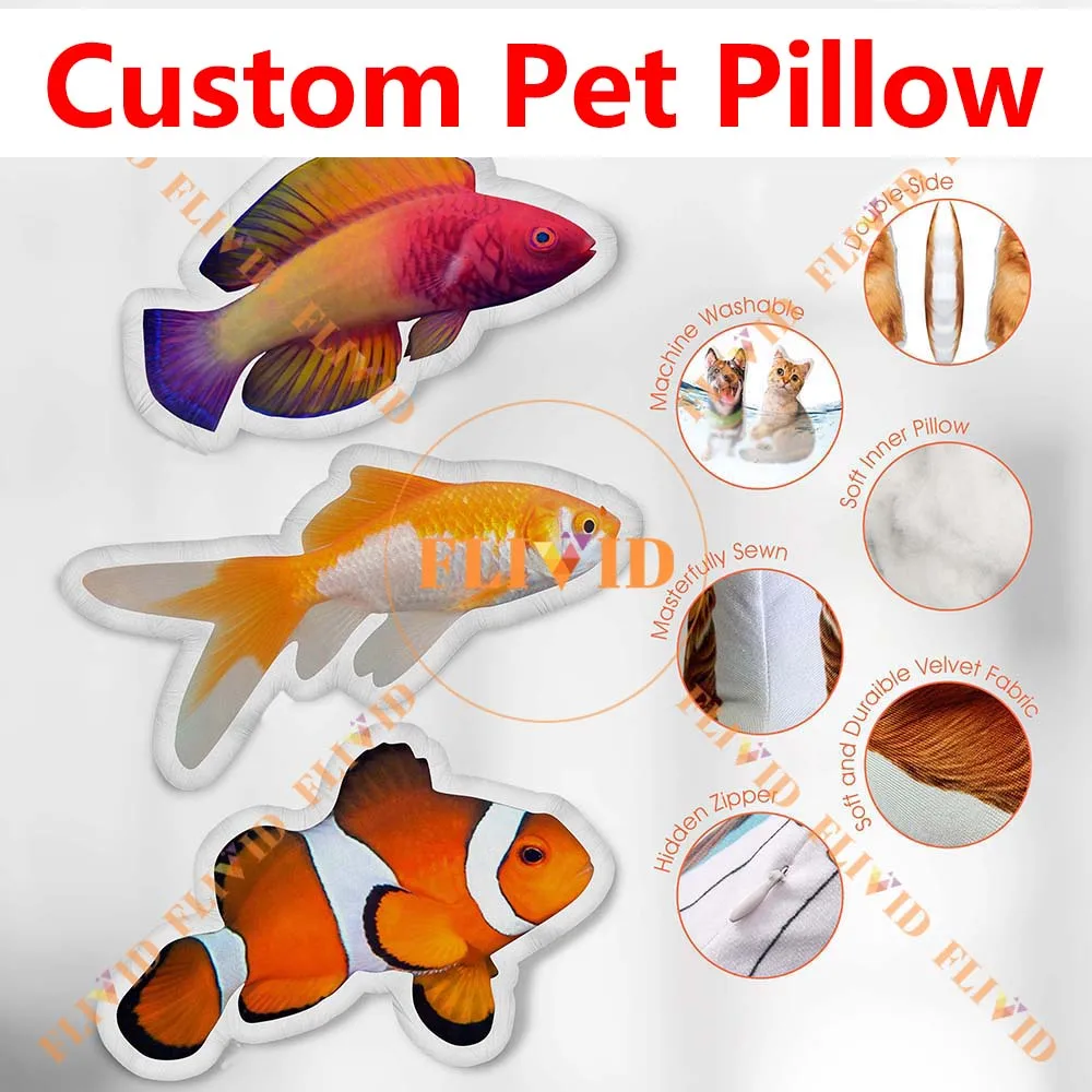 Custom 3D Pet Animals Photo Pillow Funny Gift Personalized Trout Molly Swordtail Shaped Pillow Memorial Photo Cushion
Custom 3D Pet Animals Photo Pillow Funny Gift Personalized Trout Molly Swordtail Shaped Pillow Memorial Photo Cushion