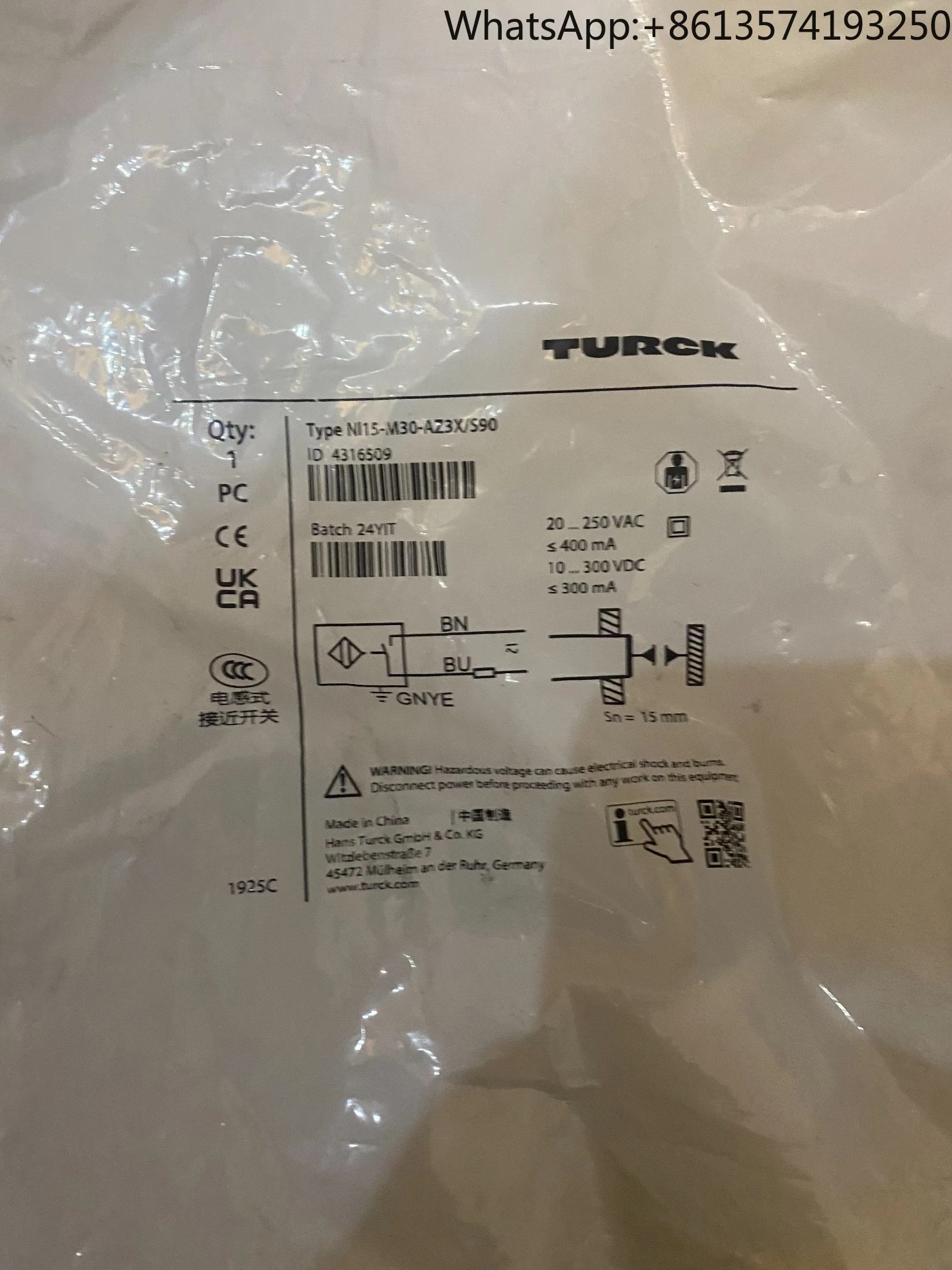 TURCK NI15-M30-AZ3X/S90 proximity switchin stock
TURCK NI15-M30-AZ3X/S90 proximity switchin stock
