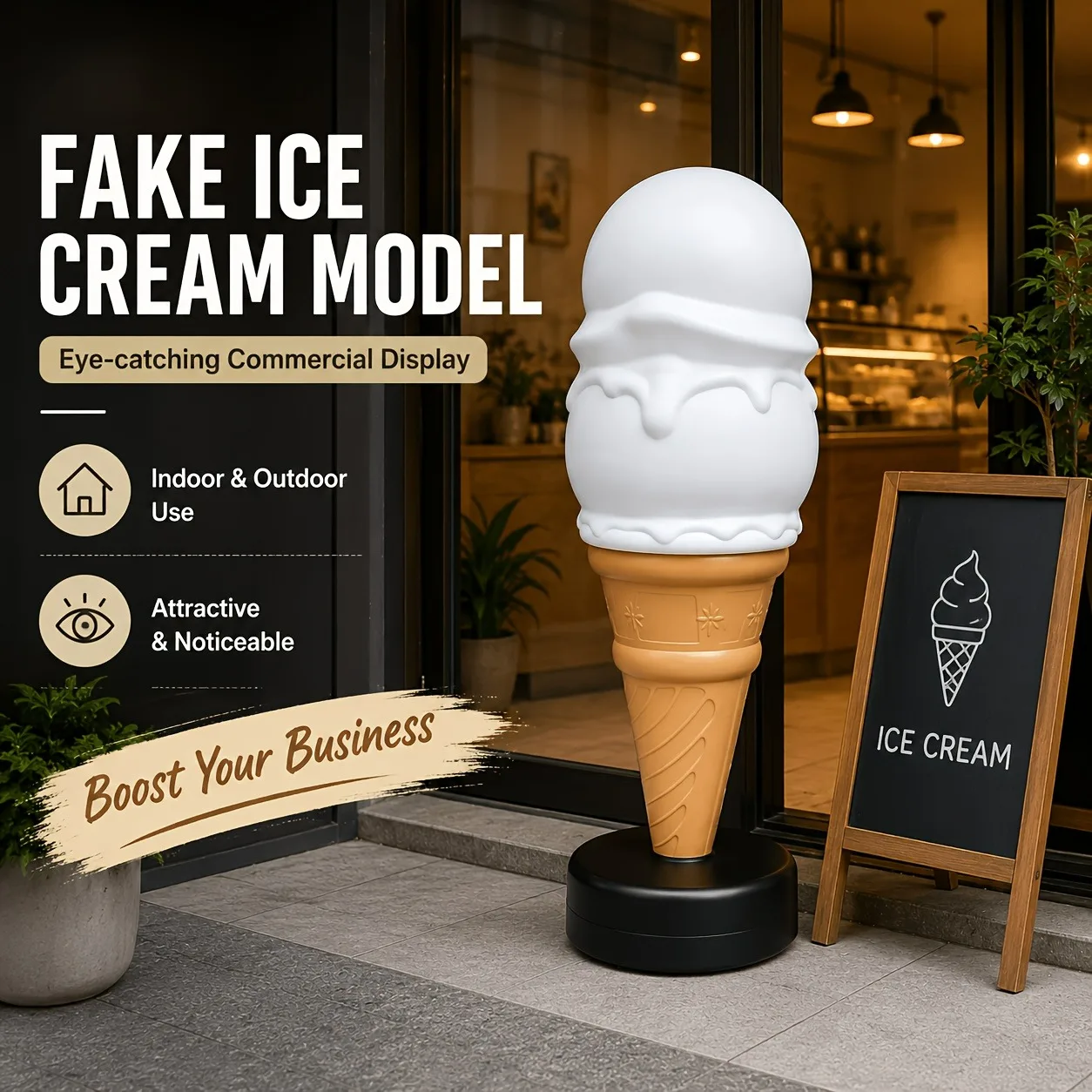 50inch/127cm Large Fake Ice Cream Model with Remote Control Color Changing LED Light Commercial Shop Window Display Decor
50inch/127cm Large Fake Ice Cream Model with Remote Control Color Changing LED Light Commercial Shop Window Display Decor
