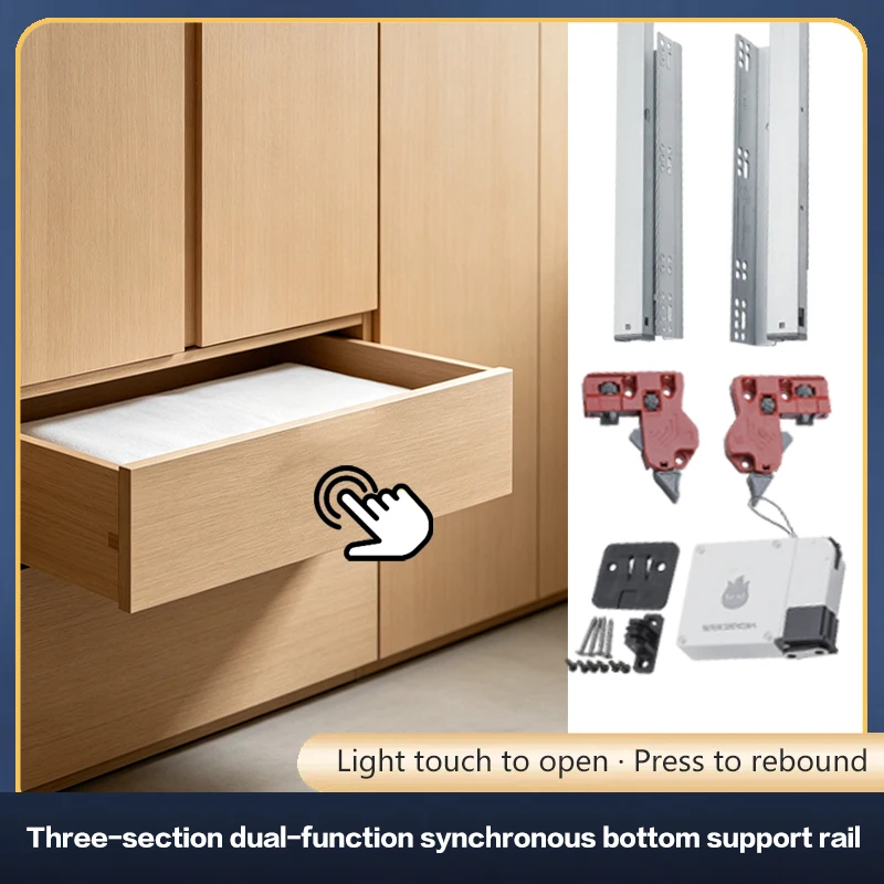 Soft Closing Three Section Full Extension Under Mount Drawer Slides Stainless Steel Push To Open Silent Damping Ball Bearing
Soft Closing Three Section Full Extension Under Mount Drawer Slides Stainless Steel Push To Open Silent Damping Ball Bearing