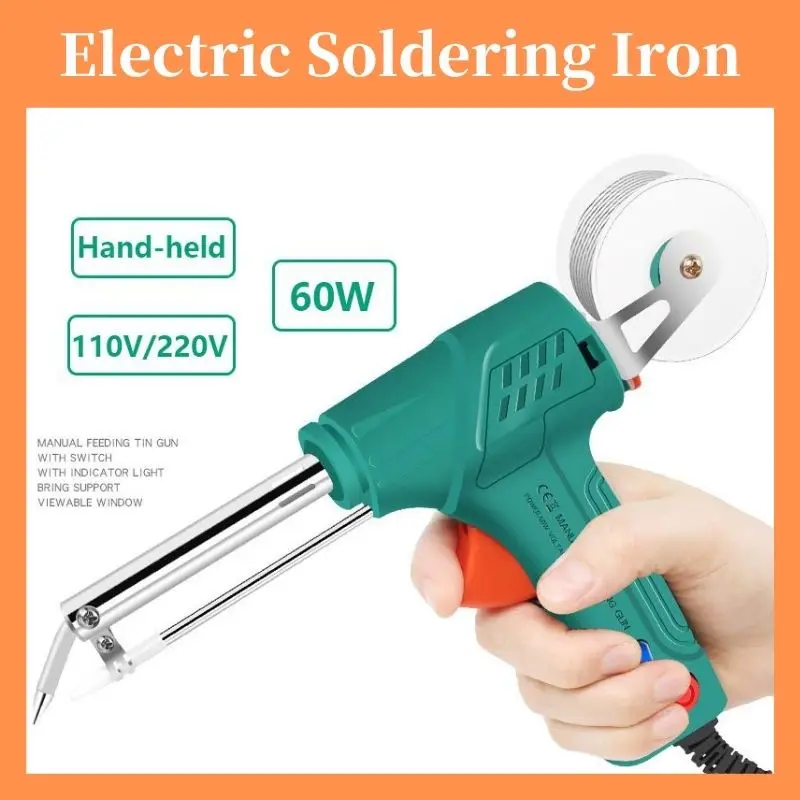 60W Hand-held Electric Soldering Iron 110V/220V External/Internal Heating Soldering Gun Automatically Send Tin BGA Welding Tools
60W Hand-held Electric Soldering Iron 110V/220V External/Internal Heating Soldering Gun Automatically Send Tin BGA Welding Tools