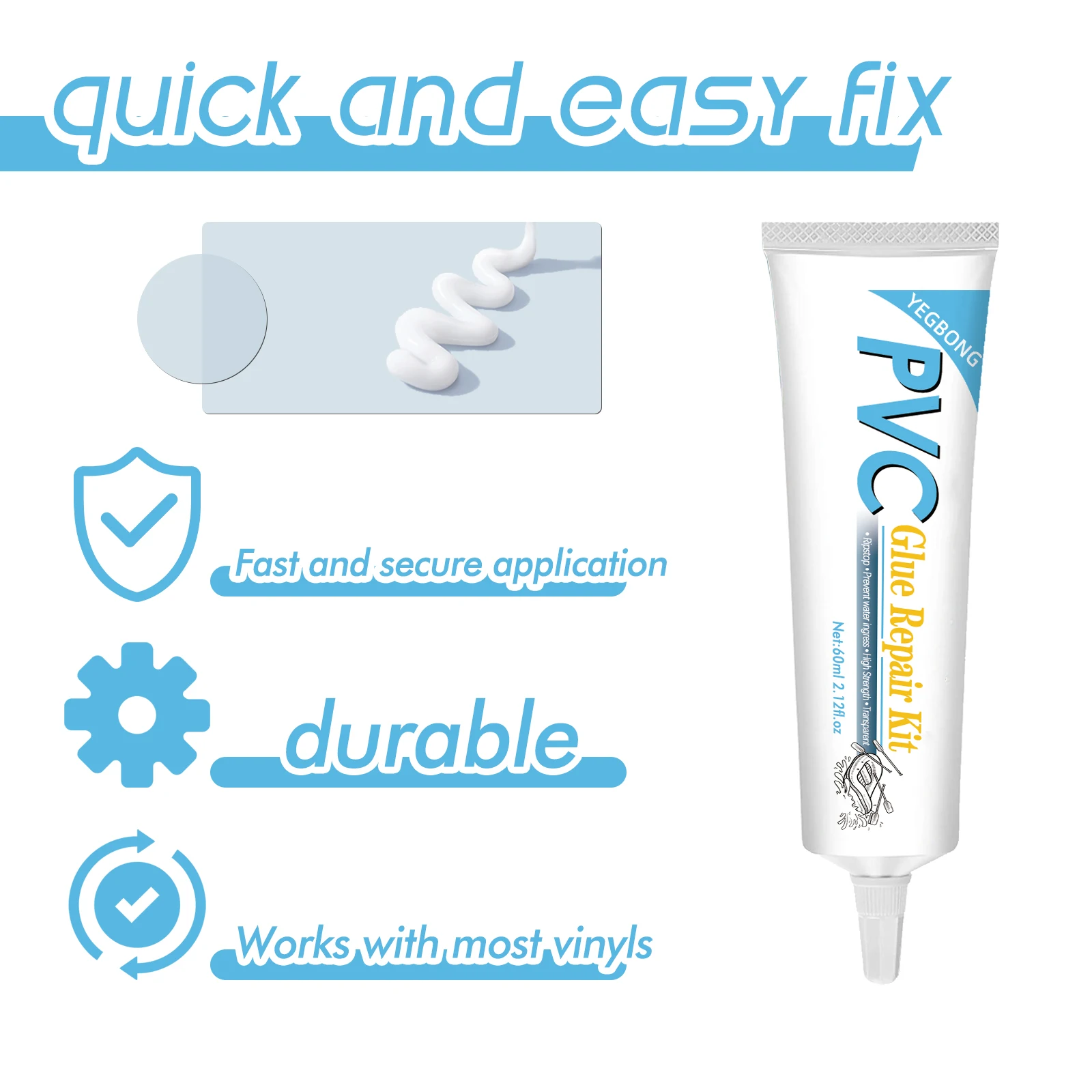 Ремкомплект Yegbong Pool, кольцо для плавания, палатка на воздушной подушке, утечка трещин, водонепроницаемый прозрачный клей, ремонтная субсидия
Ремкомплект Yegbong Pool, кольцо для плавания, палатка на воздушной подушке, утечка трещин, водонепроницаемый прозрачный клей, ремонтная субсидия