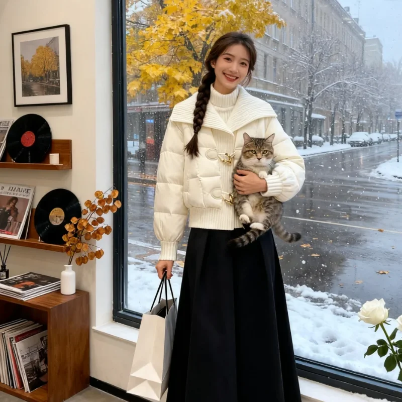 Женский вязаный комплект: свитер-пальто с начесом и юбка с высокой талией, осенне-зимний повседневный модный костюм
Женский вязаный комплект: свитер-пальто с начесом и юбка с высокой талией, осенне-зимний повседневный модный костюм