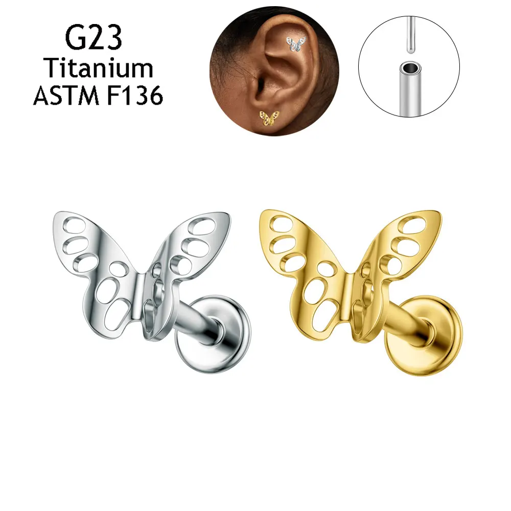 Butterfly earrings Push Pin Nose Studs ASTM F136 Titanium Body Piercing Sexy Labret Rings Tragus Cartilage Helix PIERC Jewelry
Butterfly earrings Push Pin Nose Studs ASTM F136 Titanium Body Piercing Sexy Labret Rings Tragus Cartilage Helix PIERC Jewelry