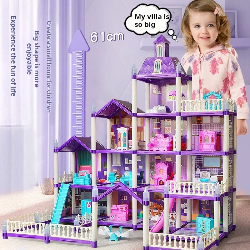 Princess Villa Dollhouse DIY Stackable Building Toy with Furniture & Slide for Girls Kids Pretend Play House
Princess Villa Dollhouse DIY Stackable Building Toy with Furniture & Slide for Girls Kids Pretend Play House