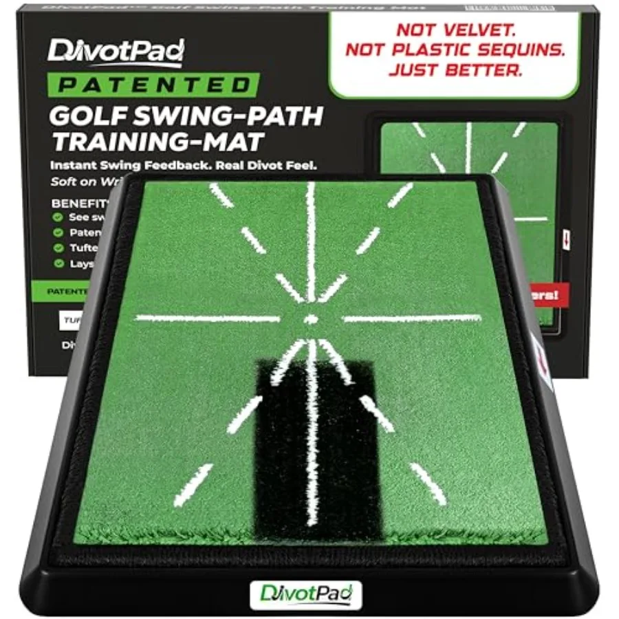Patented Golf Training Aid, Golf Mats Practice Indoor and Outdoor, Soft Fibre, Real Give, 5 lb, Woven Alignment, Extra Pad, Hom
Patented Golf Training Aid, Golf Mats Practice Indoor and Outdoor, Soft Fibre, Real Give, 5 lb, Woven Alignment, Extra Pad, Hom