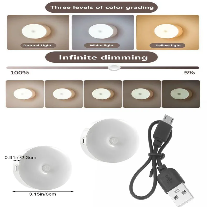 USB-светильник DC5V Mini LED с кнопочным управлением, перезаряжаемый через USB, для кухни и спальни, с магнитным основанием, настенный, круглый, портативный ночник
USB-светильник DC5V Mini LED с кнопочным управлением, перезаряжаемый через USB, для кухни и спальни, с магнитным основанием, настенный, круглый, портативный ночник