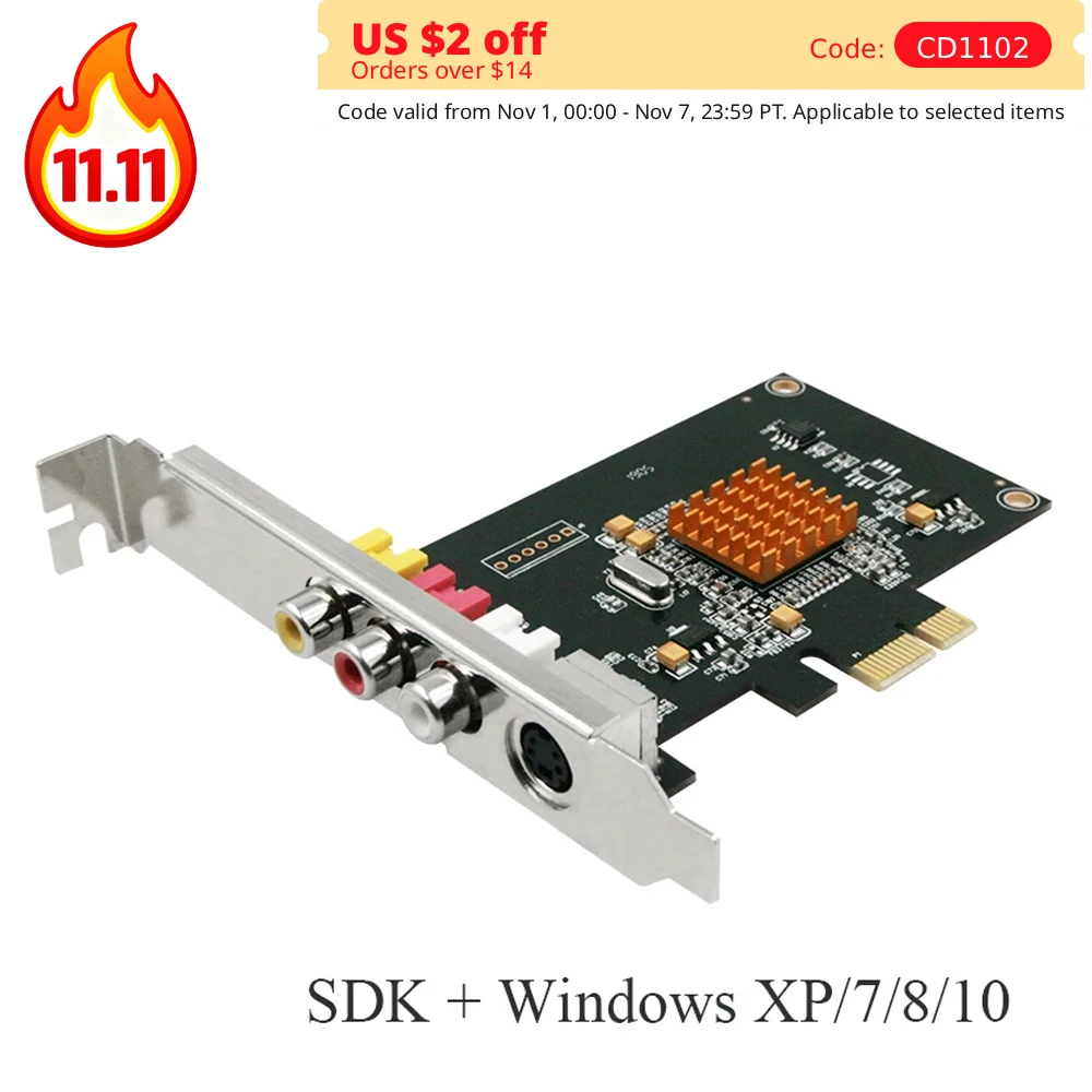 LX725 SD 768x576 Video Capture Card With SDK DV Camera TV Box Magnetic Tape PCI-E Converter Support Windows XP 7 8 10 Customize
LX725 SD 768x576 Video Capture Card With SDK DV Camera TV Box Magnetic Tape PCI-E Converter Support Windows XP 7 8 10 Customize