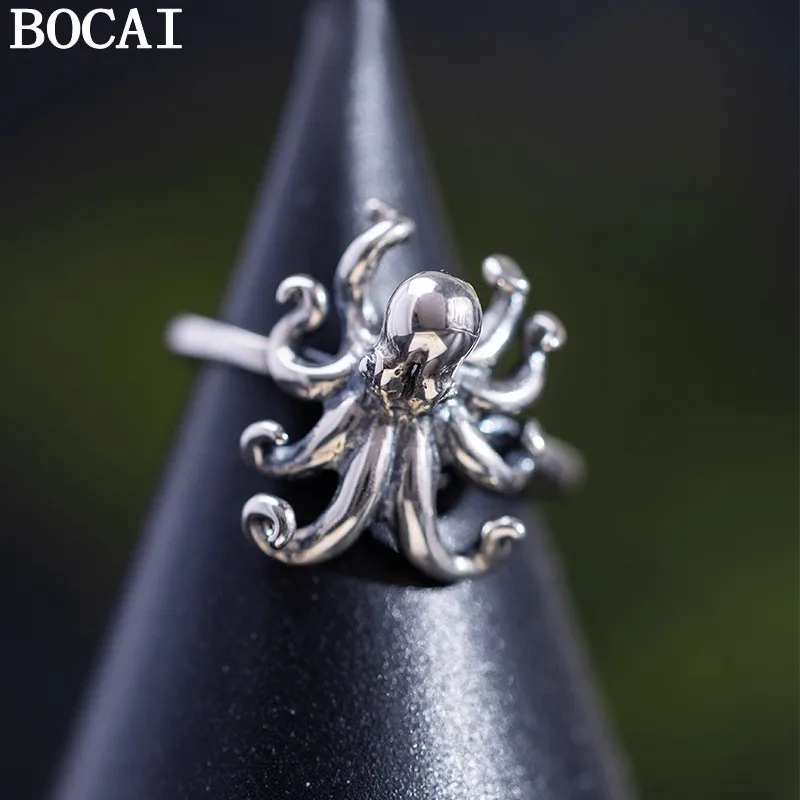 Новое серебряное кольцо BOCAI S925 с изображением осьминога, простое и модное, подарок для женщин
Новое серебряное кольцо BOCAI S925 с изображением осьминога, простое и модное, подарок для женщин