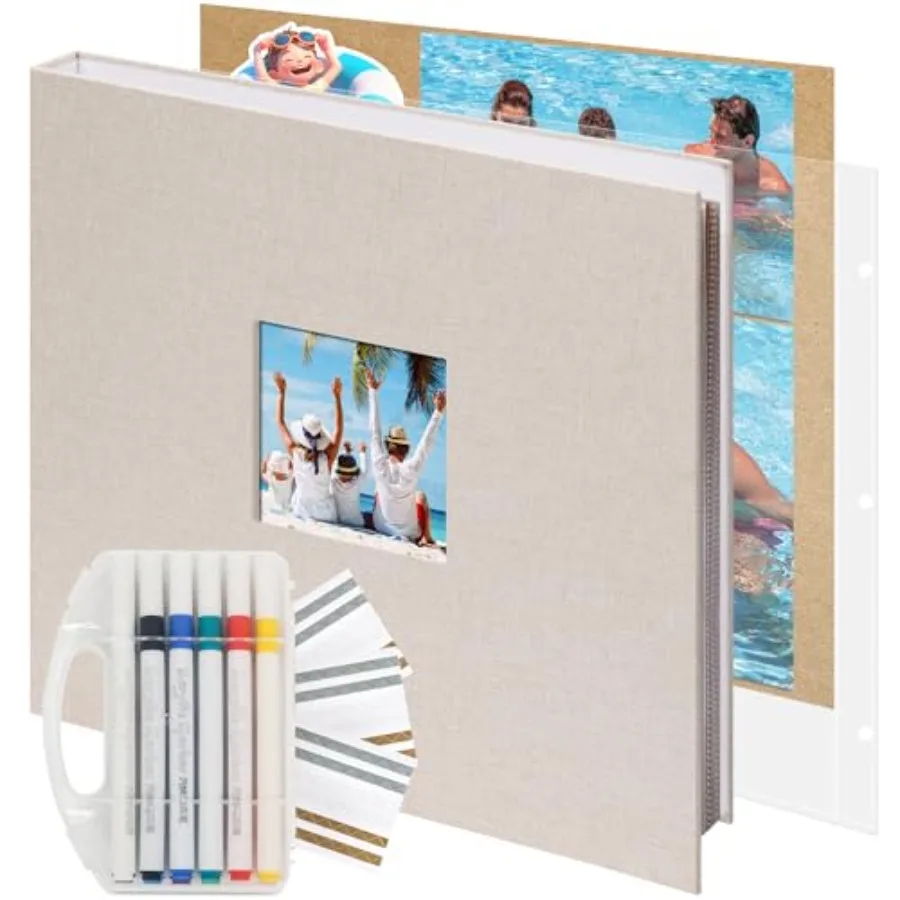 Scrapbook Photo Album ch 3 Rg Bder, Linen Cover Large DIY Scrapbooks with 50 Sheets Plastic Sleeves 100 Pages Blank Khaki Inner
Scrapbook Photo Album ch 3 Rg Bder, Linen Cover Large DIY Scrapbooks with 50 Sheets Plastic Sleeves 100 Pages Blank Khaki Inner