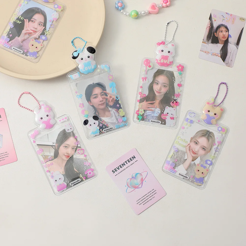 PVC Card Cover Photocard Holder Hanging Decoration With Keychain Idol Card Display Protector Animal Puppy Cartoon Cake
PVC Card Cover Photocard Holder Hanging Decoration With Keychain Idol Card Display Protector Animal Puppy Cartoon Cake