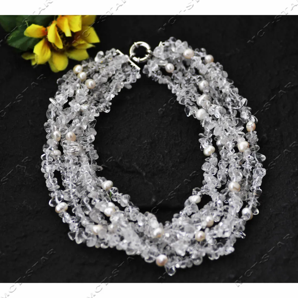 Z14200 6 рядов 19-дюймовое ожерелье из натурального барочного чистого кристалла с измельченным камнем и белым круглым жемчугом
Z14200 6 рядов 19-дюймовое ожерелье из натурального барочного чистого кристалла с измельченным камнем и белым круглым жемчугом