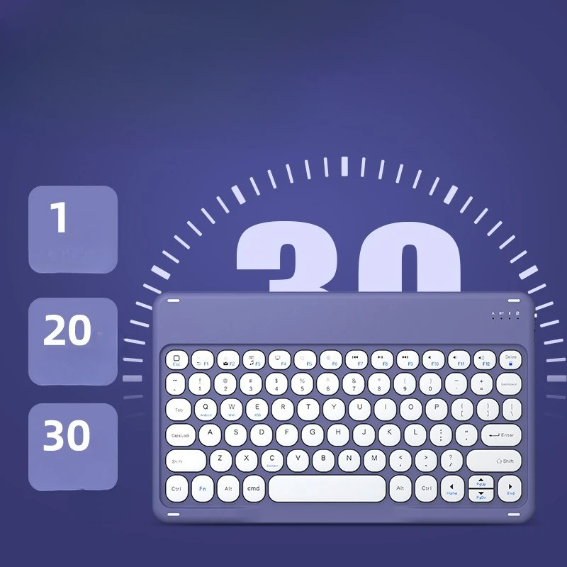 EOENKK X3 Wireless Bluetooth Round Cap Keyboard for 10 "ultra-thin, Quiet Rechargeable High Appearance Level
EOENKK X3 Wireless Bluetooth Round Cap Keyboard for 10 "ultra-thin, Quiet Rechargeable High Appearance Level