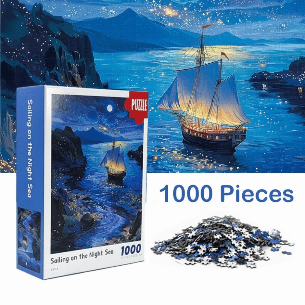 1000 Pieces Portable Paper Mini Jigsaw Puzzle Sailing the Night Sea 26x38cm Educational Puzzle Brain Teaser Leisure Toy Gift
1000 Pieces Portable Paper Mini Jigsaw Puzzle Sailing the Night Sea 26x38cm Educational Puzzle Brain Teaser Leisure Toy Gift
